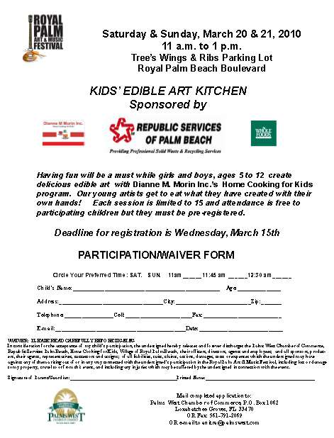 kids-edible-art-kitchen-at-rp-art-music-fest Kids' Edible Art form - sign up today!