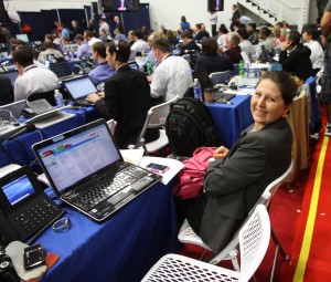 Krista Martinelli of AroundWellington.com at the Presidential Debate at Lynn U. Krista Martinelli of AroundWellington.com at the Presidential Debate at Lynn U.